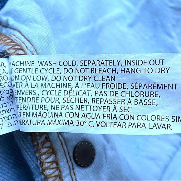 Dex Floral Beaded Embroidered Distressed Raw Hem Jean Mini Skirt Size 28 - Picture 11 of 11